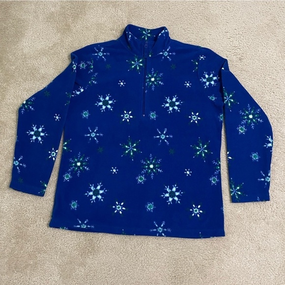 Laura Scott quarter zip, size L, light jacket w/snowflakes excellent condition - Picture 8 of 8